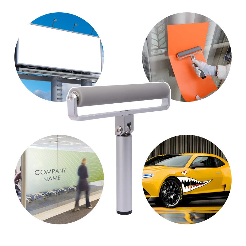 Gomake 8-Inch Rubber Pasting Roller Squeegee Rolling Wheel Power Cleaner Rubber Rollers for Crafting, Glue Roller Paint Brush for Printmaking Stamping Gluing, Anti Skid Tape Construction - Image 4